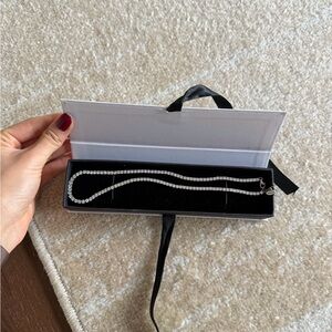 Elegant Silver Tennis Necklace